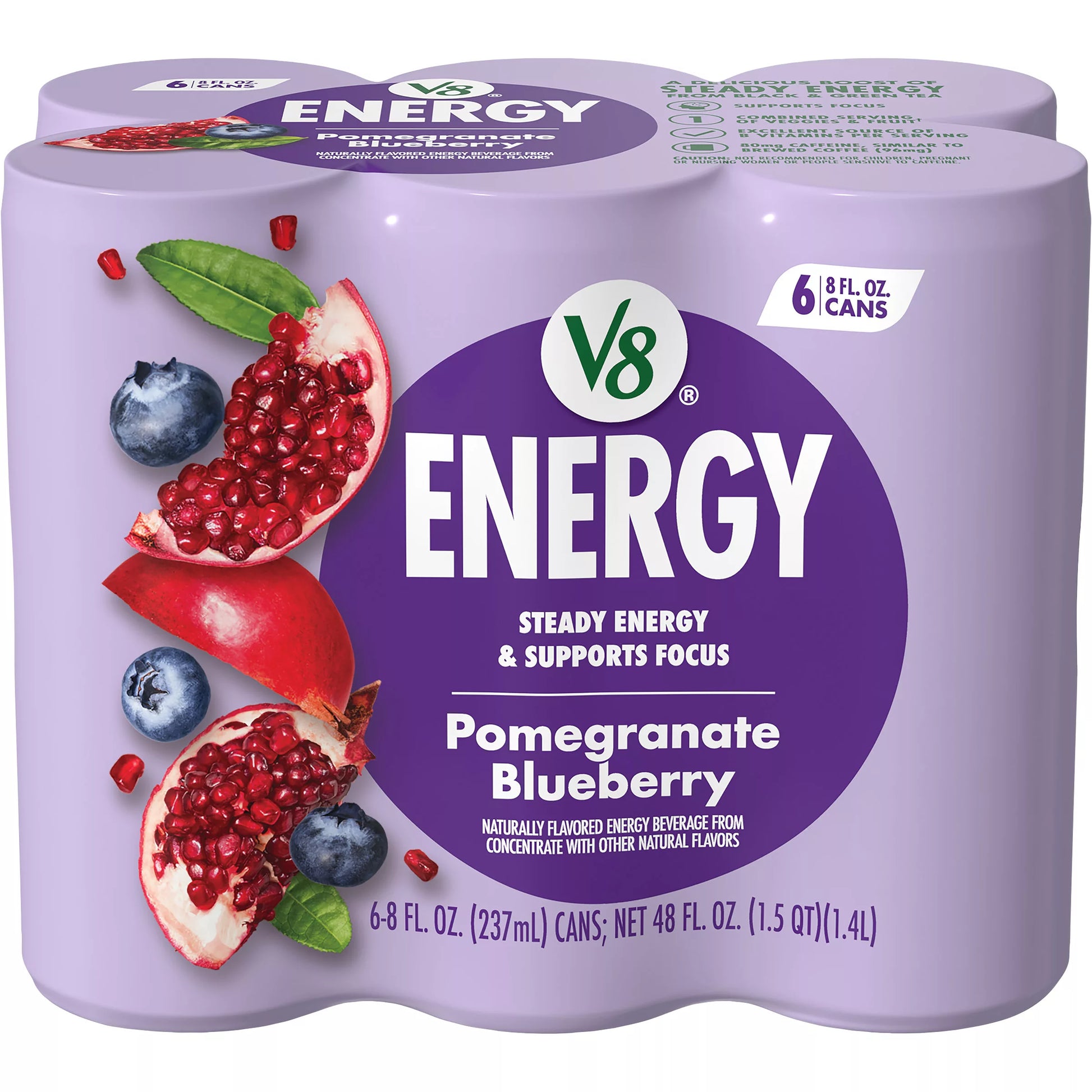 V8 Energy Pomegranate Blueberry Energy Drink, 48 fl. oz.