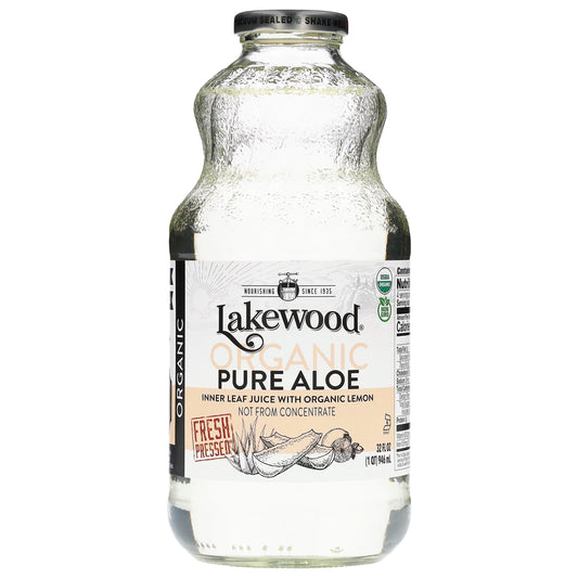 Lakewood Organic Inner Leaf Pure Aloe Juice with Organic Lemon, 32 fl. oz.