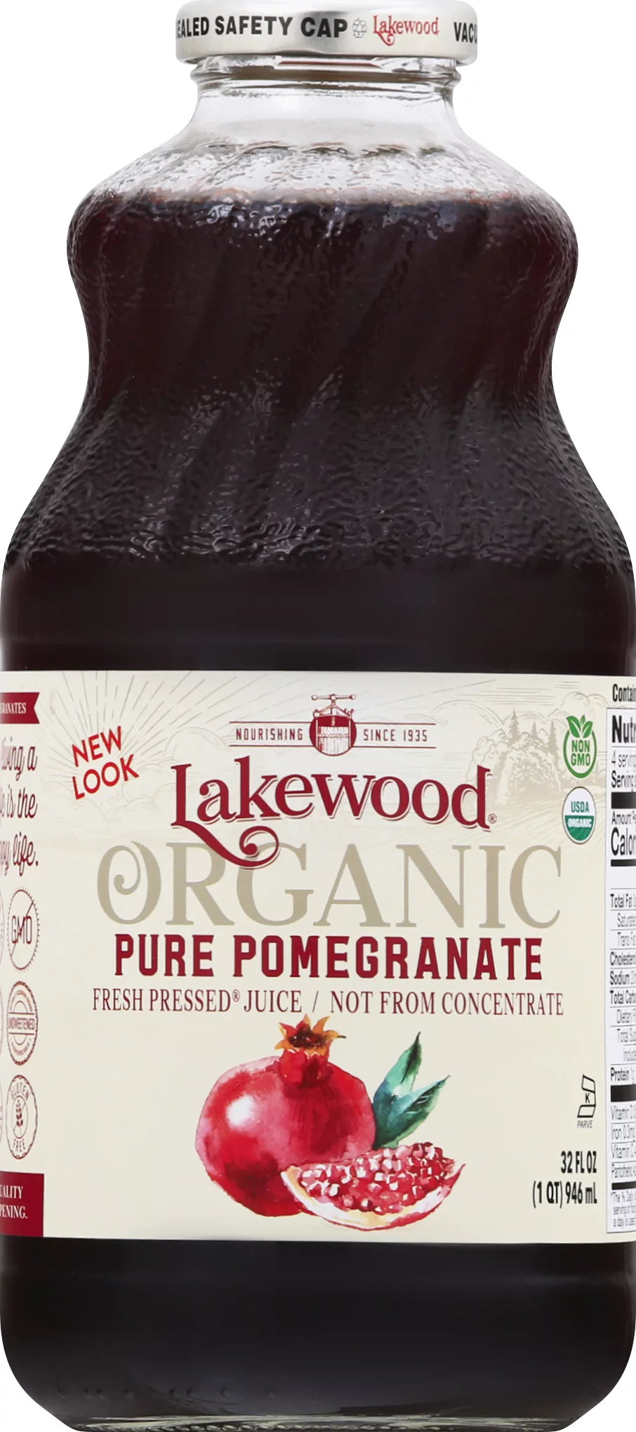 Lakewood Pressed Juice, Organic, Fresh, Pure Pomegranate, 32 fl. oz.