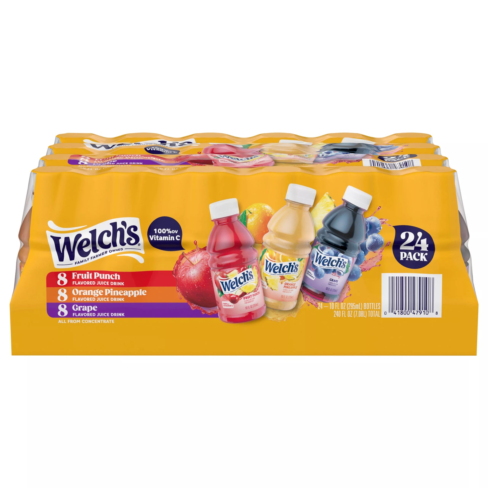 Welch's Fruit Punch Flavored/Orange Pineapple Flavored/Grape Flavored Juice Drink, 24 x 10 fl. oz.