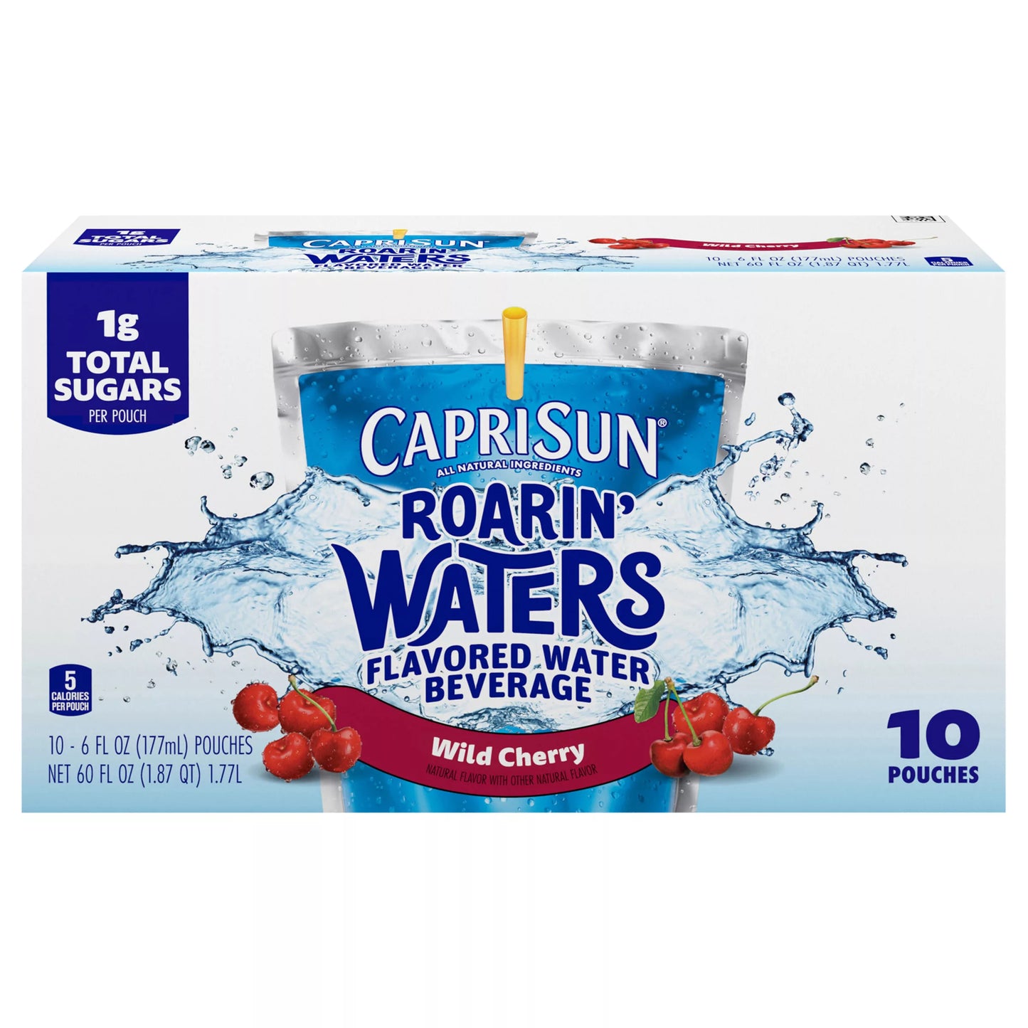 Capri Sun Roarin' Waters Wild Cherry Flavored Water Beverage, 60 fl. oz. Capri Sun beverage package