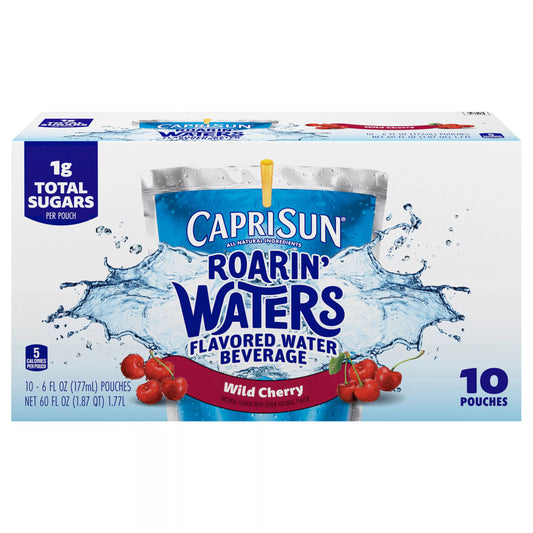 Capri Sun Roarin' Waters Wild Cherry Flavored Water Beverage, 60 fl. oz. Capri Sun beverage package