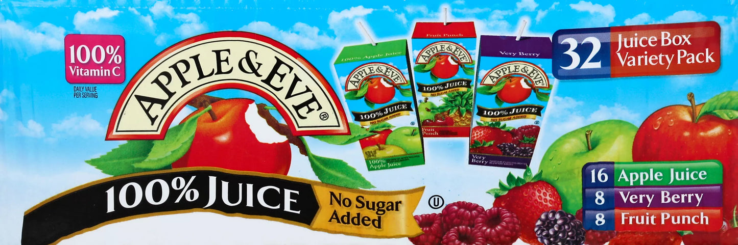 Apple & Eve 100% Juice, Juice Box Variety Pack, 216 fl. oz. package