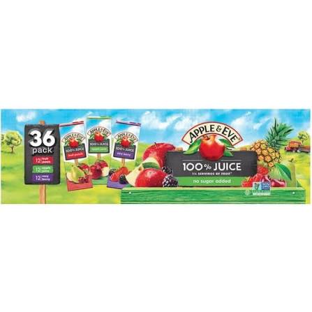 Apple & Eve 100% Juice Variety Pack, 6.75 fl. oz., 36 pk. product package