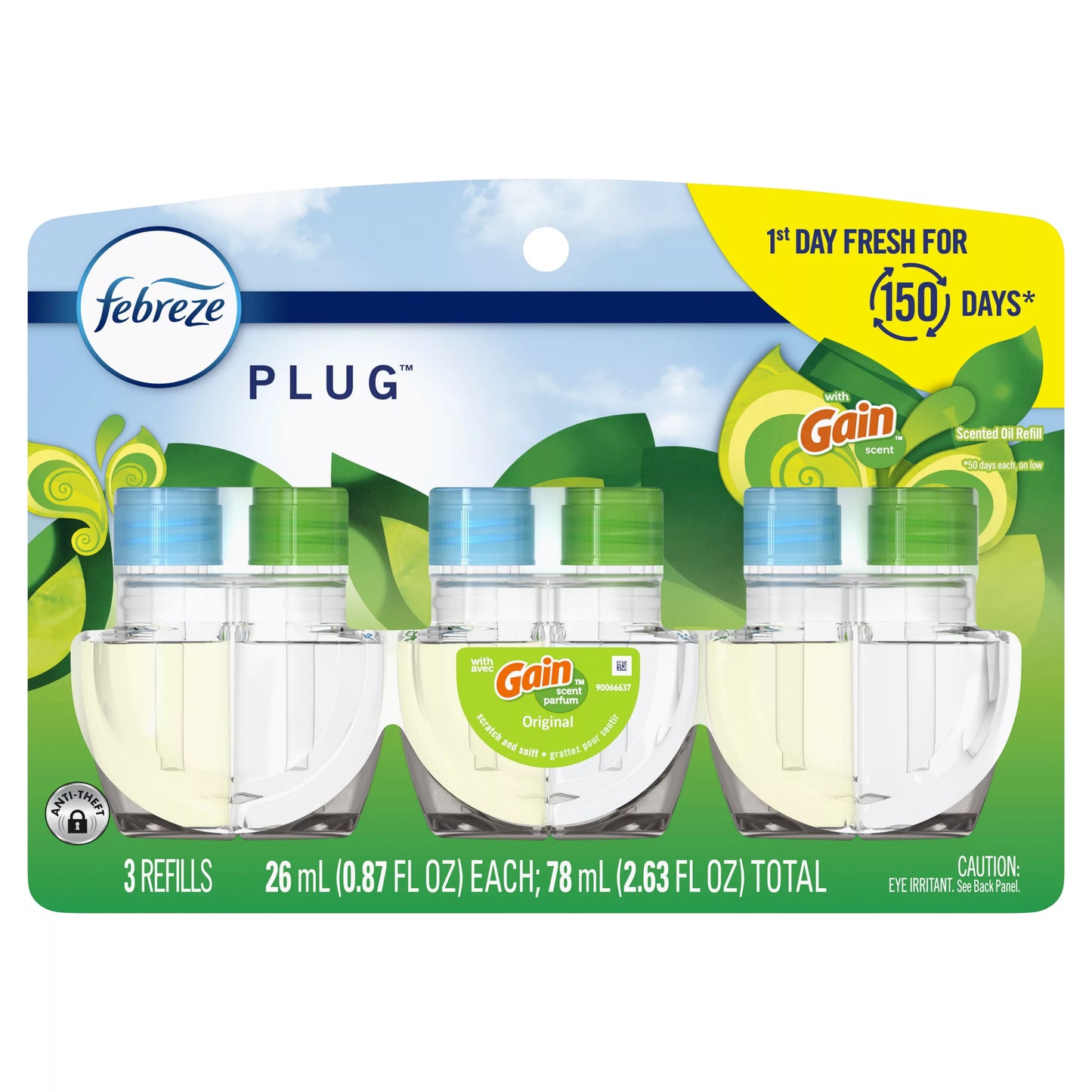 Febreze Plug In Air Freshener Scented Oil Refill Gain 2.63 fl. oz.