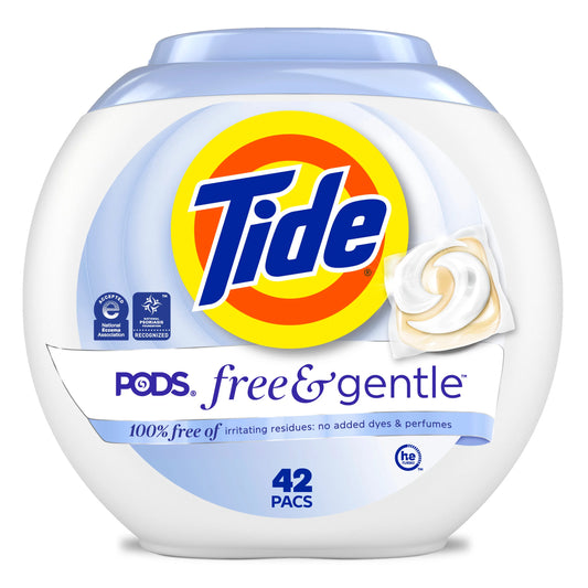 Tide PODS Free & Gentle Liquid Laundry Detergent Soap Pacs 42 ct.