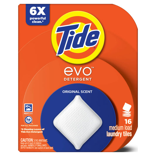 Tide evo Laundry Detergent Tiles, Original Scent 16 ct.