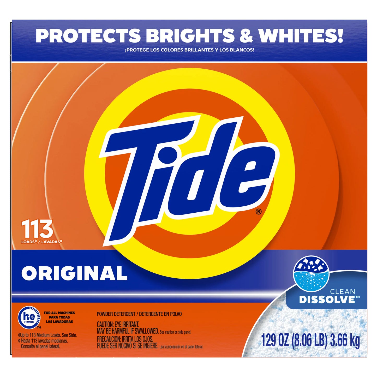 Tide Powder Laundry Detergent, Original, 113 Loads 129 ounce