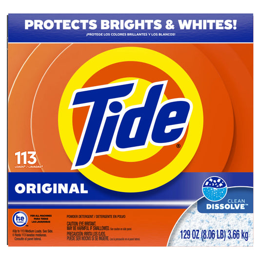 Tide Powder Laundry Detergent, Original, 113 Loads 129 ounce