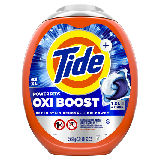 Tide Oxi Boost Power PODS Laundry Detergent Pacs 63 ct.