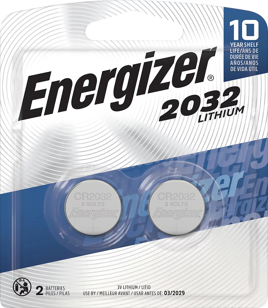 Energizer Batteries, Lithium, 2032, 3V 2 each