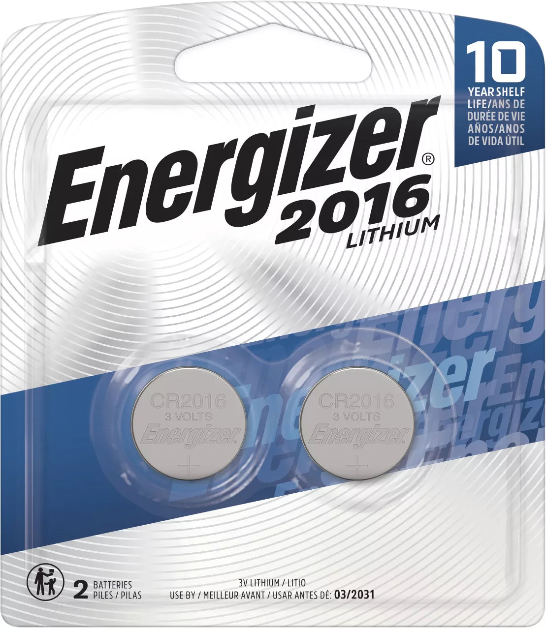 Energizer Batteries, Lithium, 2016 2 each