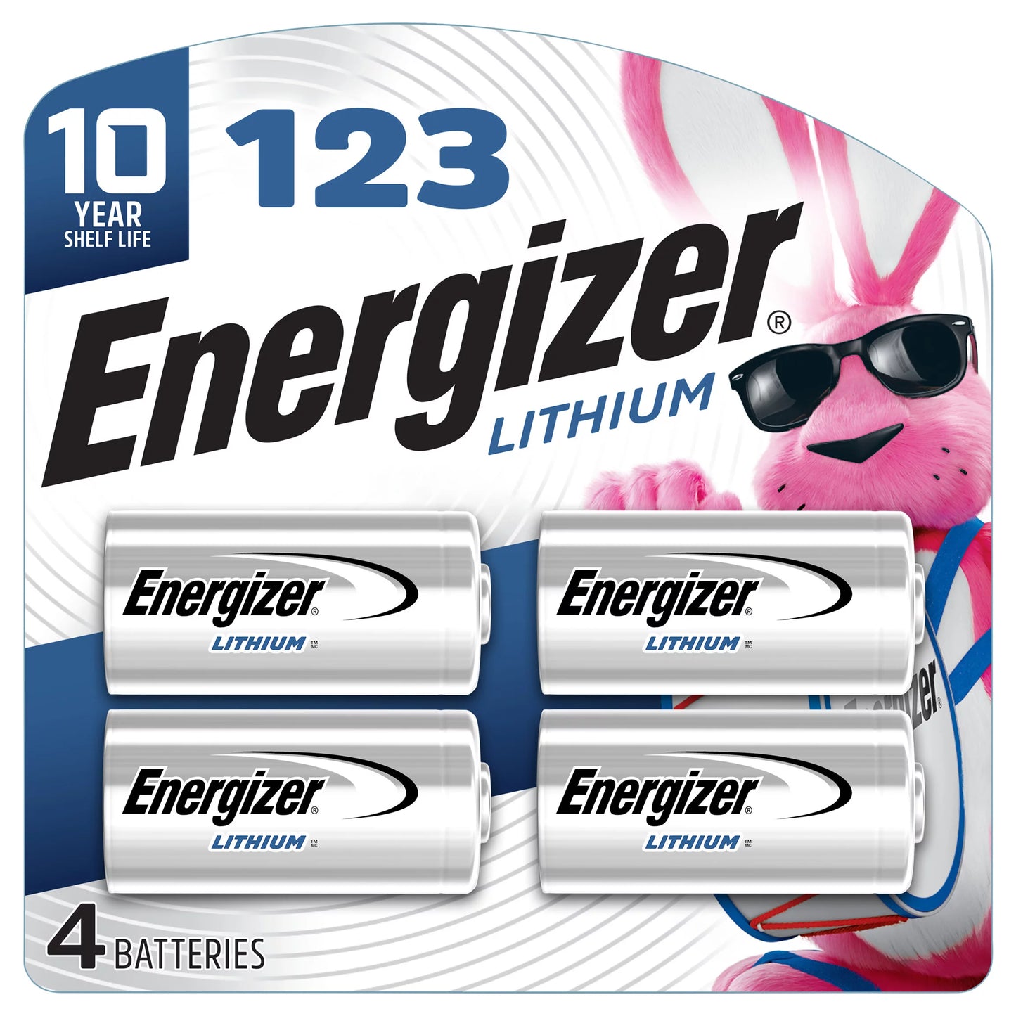 Energizer Batteries, Lithium, 123 4 each