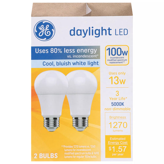 GE LED 13 Watts Daylight Bulbs 2 each