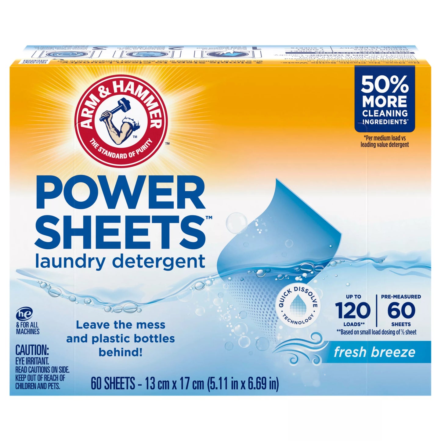 Arm & Hammer Power Sheets Fresh Breeze Laundry Detergent 60 ct.