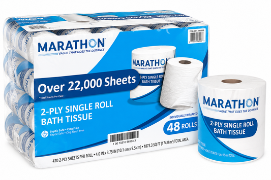 Marathon Bath Tissue, 2-Ply, 470 Sheets, 48 Rolls