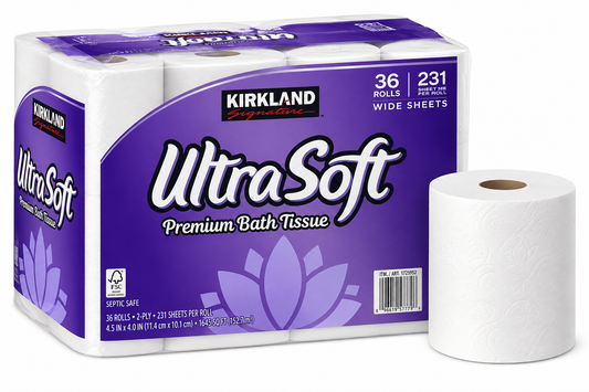 Kirkland Signature Ultra Soft Bath Tissue, 2-Ply, 231 Sheets, 36 Rolls