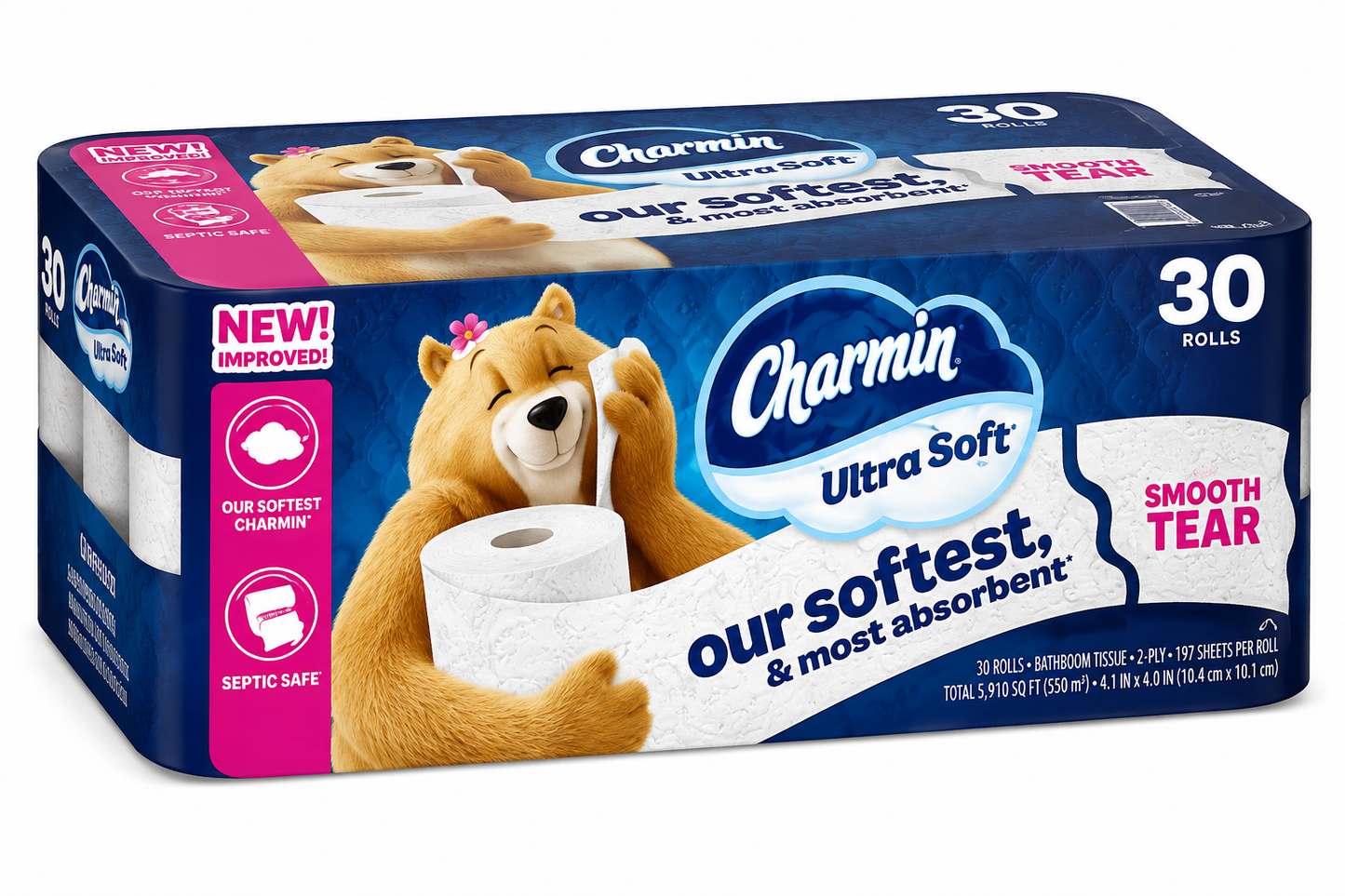 Charmin Ultra Soft Bath Tissue, 2-Ply, 197 Sheets, 30 Rolls