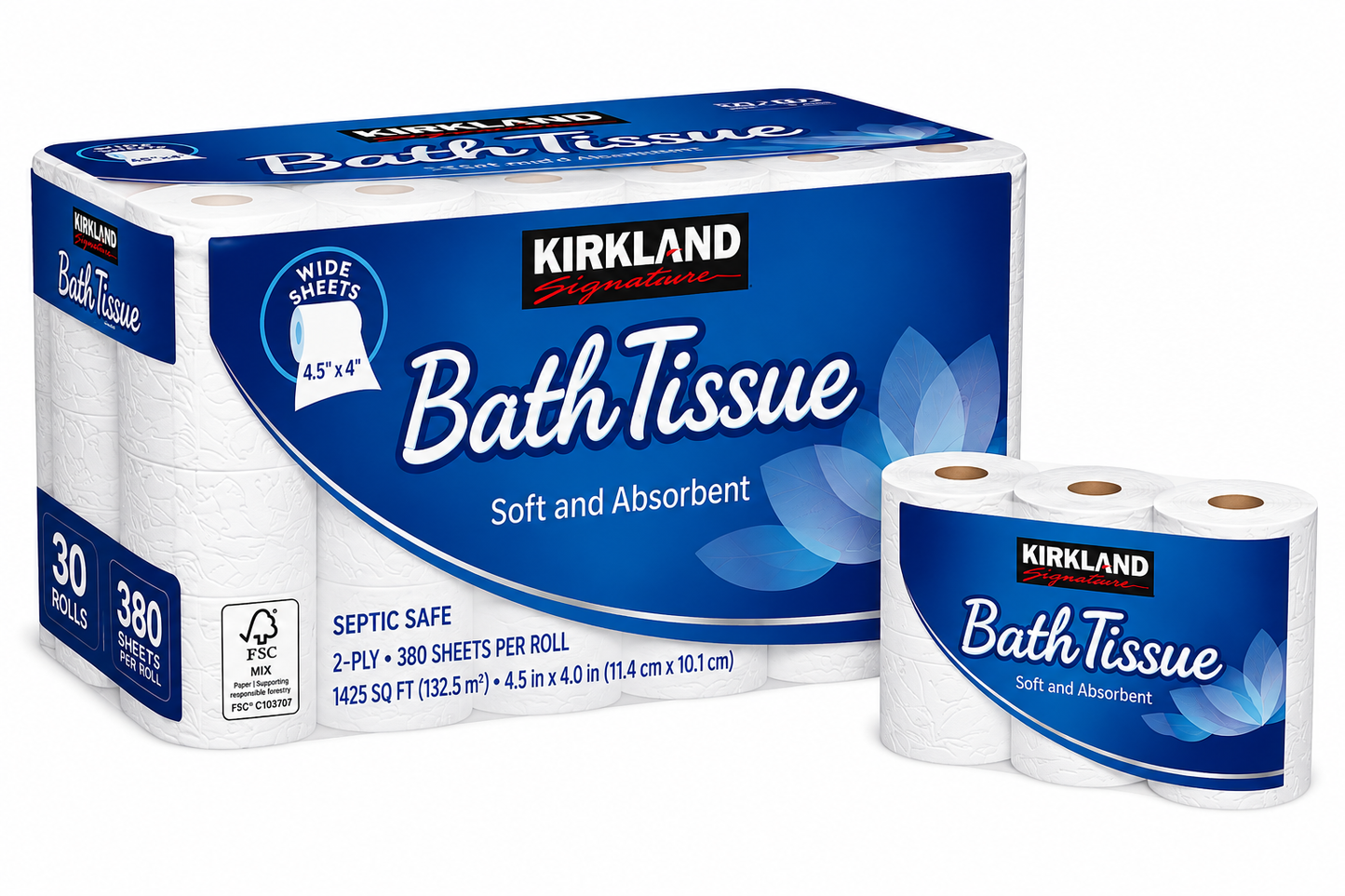 Kirkland Signature Bath Tissue, 2-Ply, 380 Sheets, 30 Rolls