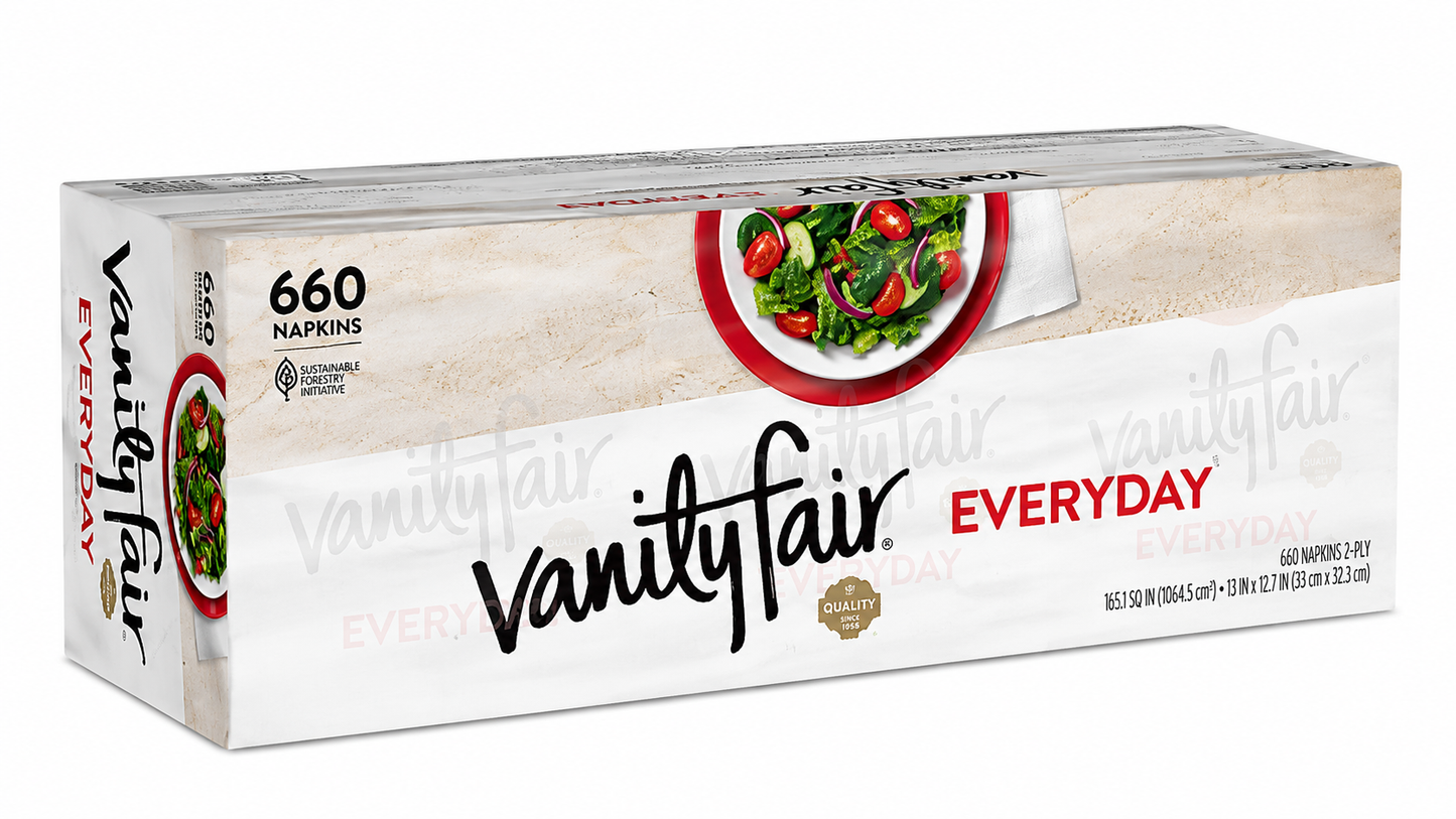Vanity Fair Everyday Napkin, 2-Ply, 110-count, 6-pack