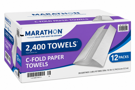 Marathon Paper Towel, C-Fold, 2-Ply, 200 Sheets, 12-count