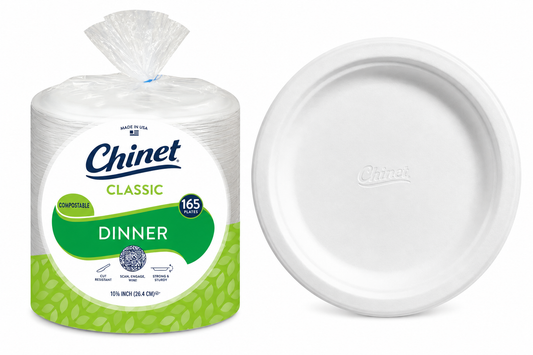 Chinet Classic Dinner 10-3/8" Paper Plate, 165-count