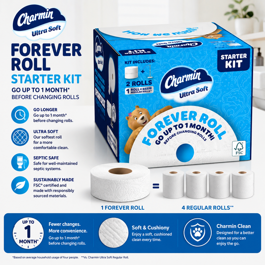Charmin Ultra Soft Bath Tissue Forever Roll Starter Kit