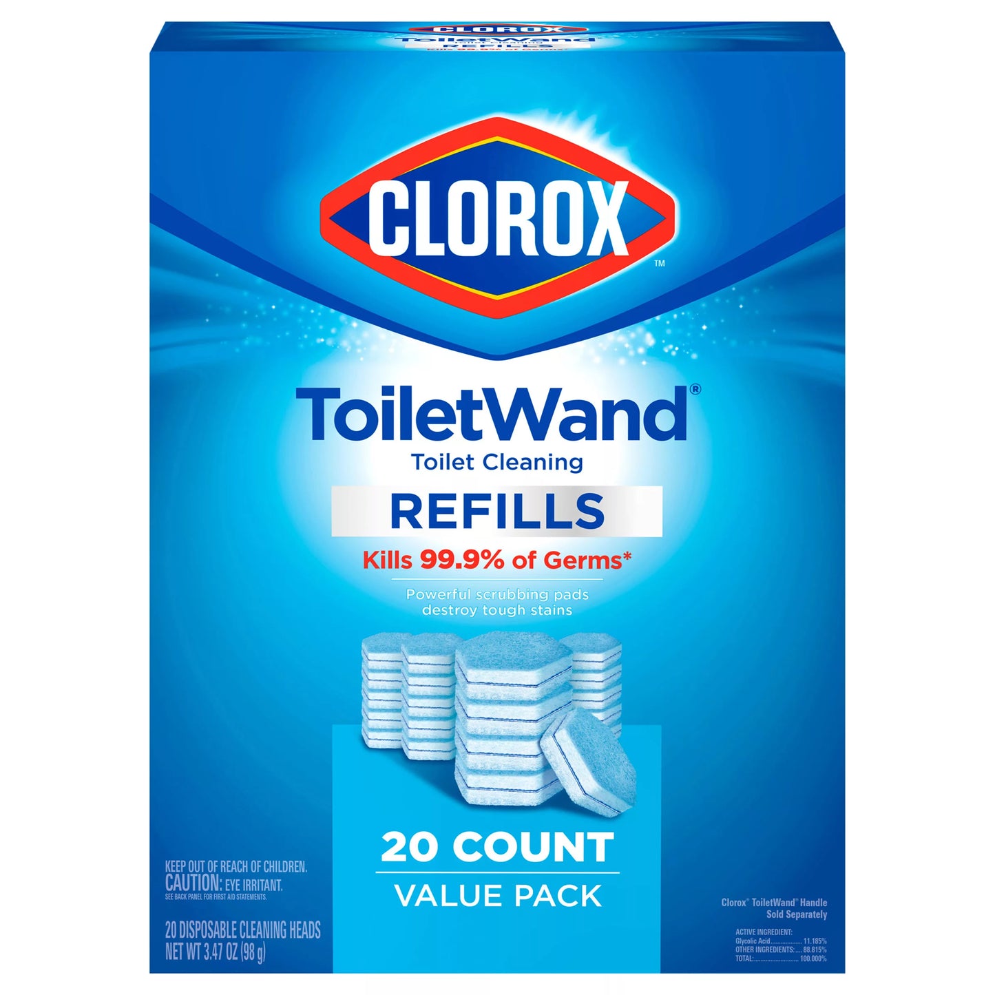 Clorox ToiletWand Refills, Toilet Cleaning, Value Pack 20 ct.