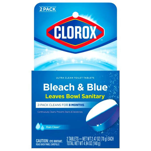 Clorox Toilet Tablets, Ultra Clean, Beach & Blue, Rain Clean, 2 Pack 4.94 ounce