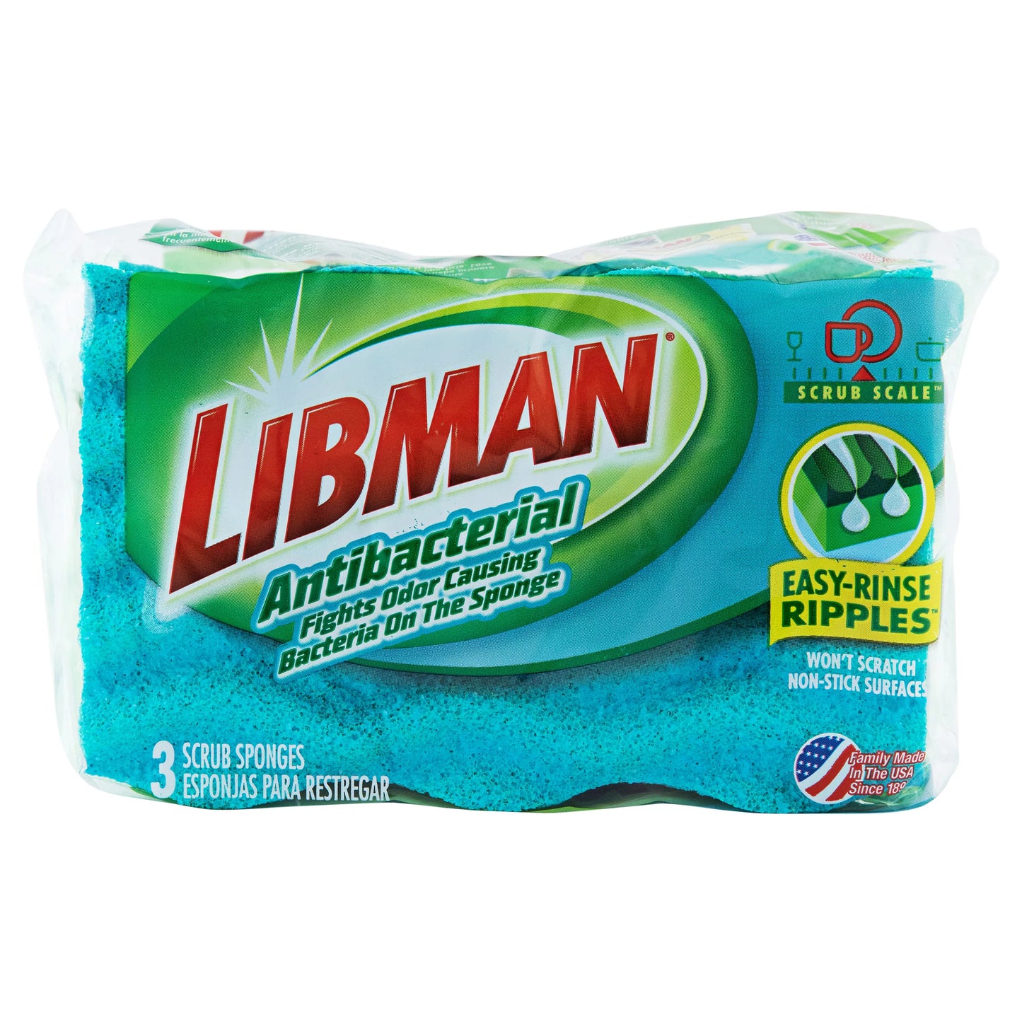 Libman Scrub Sponges, Antibacterial 3 each