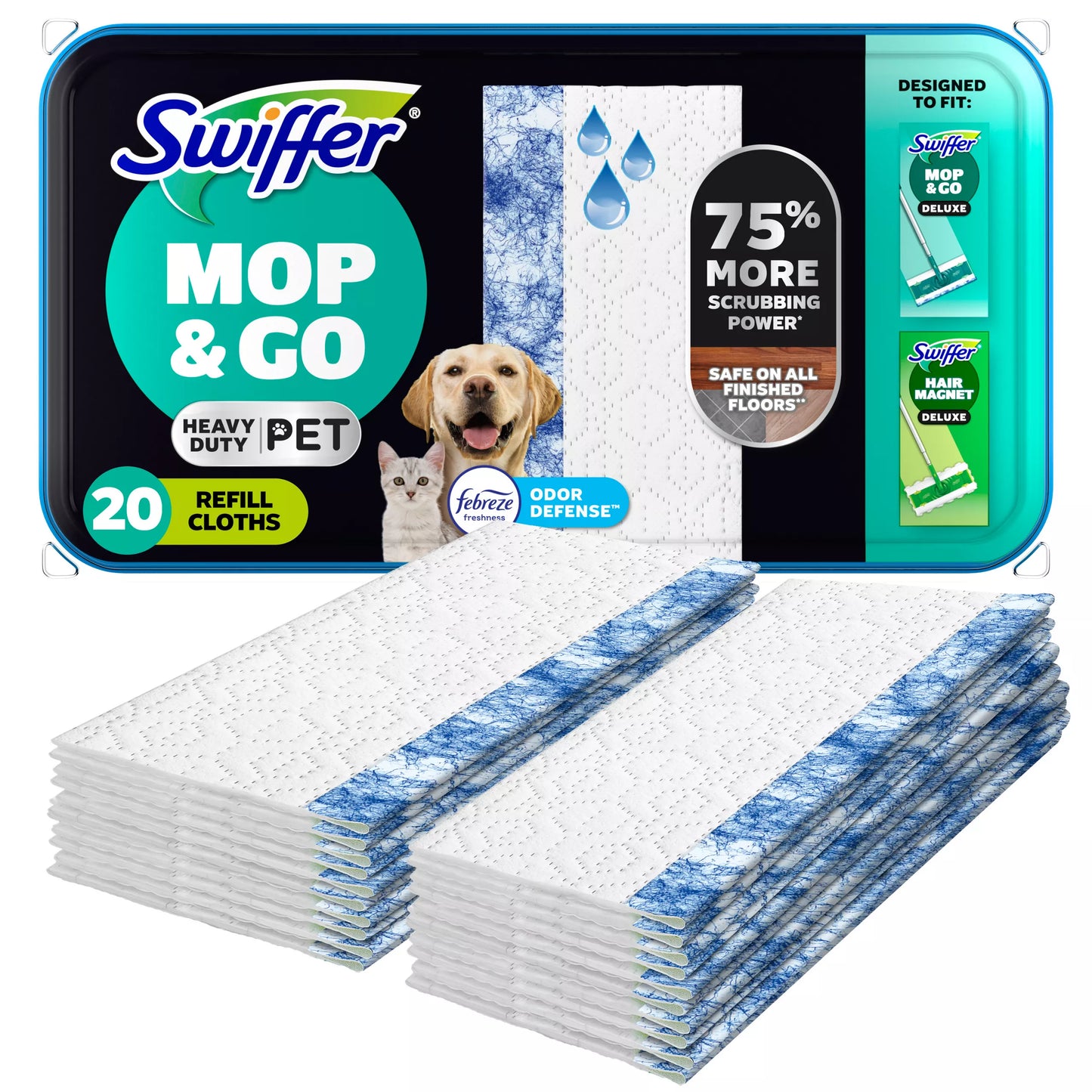 Swiffer Heavy Duty Pet Wet Cloths with Febreze Odor Defense 20 ct.