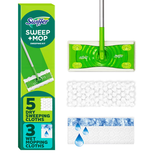Swiffer Sweeper Sweep and Mop, Dry + Wet Floor Kit 1 each