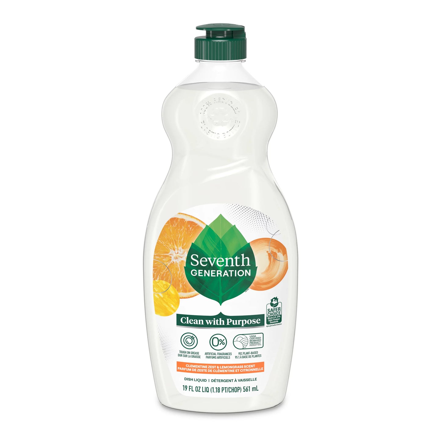 Seventh Generation Clementine Zest Lemongrass Dish Liquid Soap 19 fl. oz.