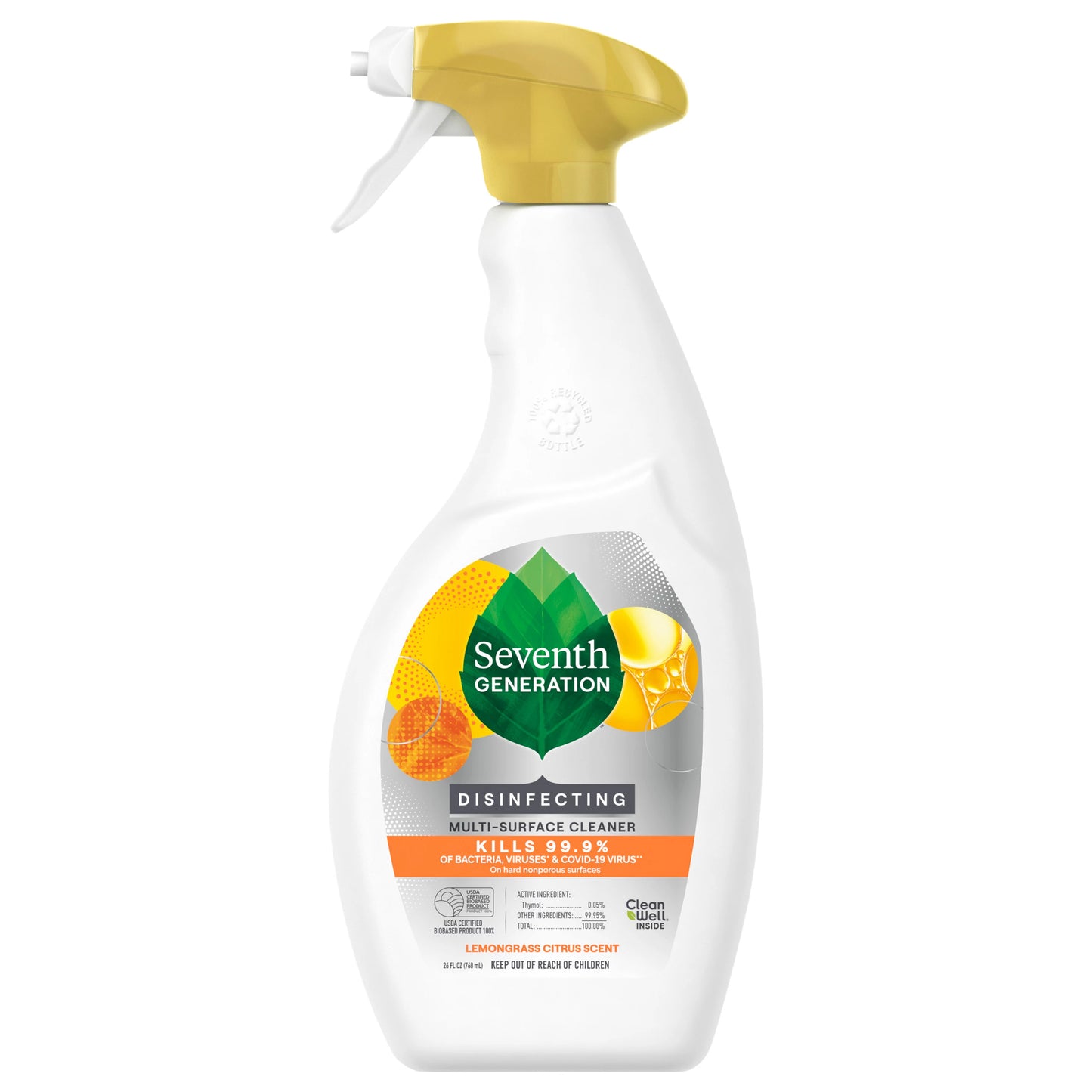 Seventh Generation Cleaner, Lemongrass Citrus Scent, Disinfecting, Multi-Surface 26 fl. oz.