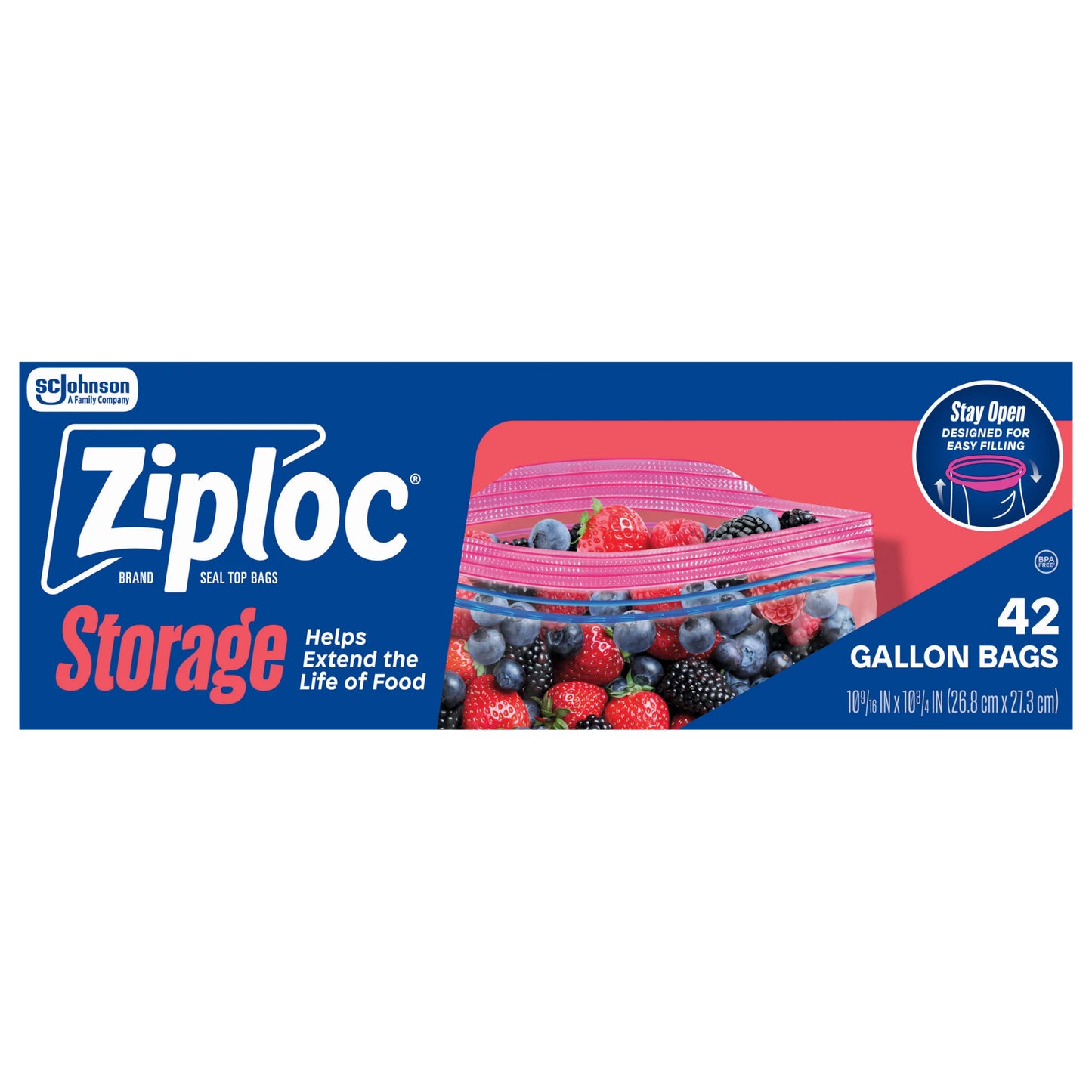 Ziploc Gallon Storage Seal Top Bags 42 ct.