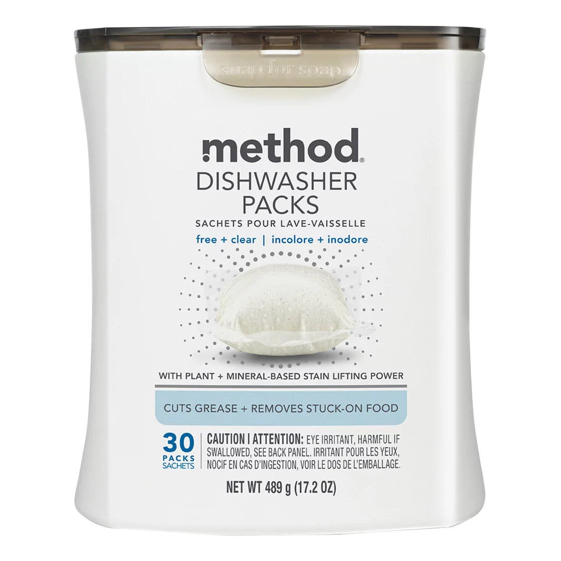 Method Dishwasher Packs, Free + Clear 30 ct.