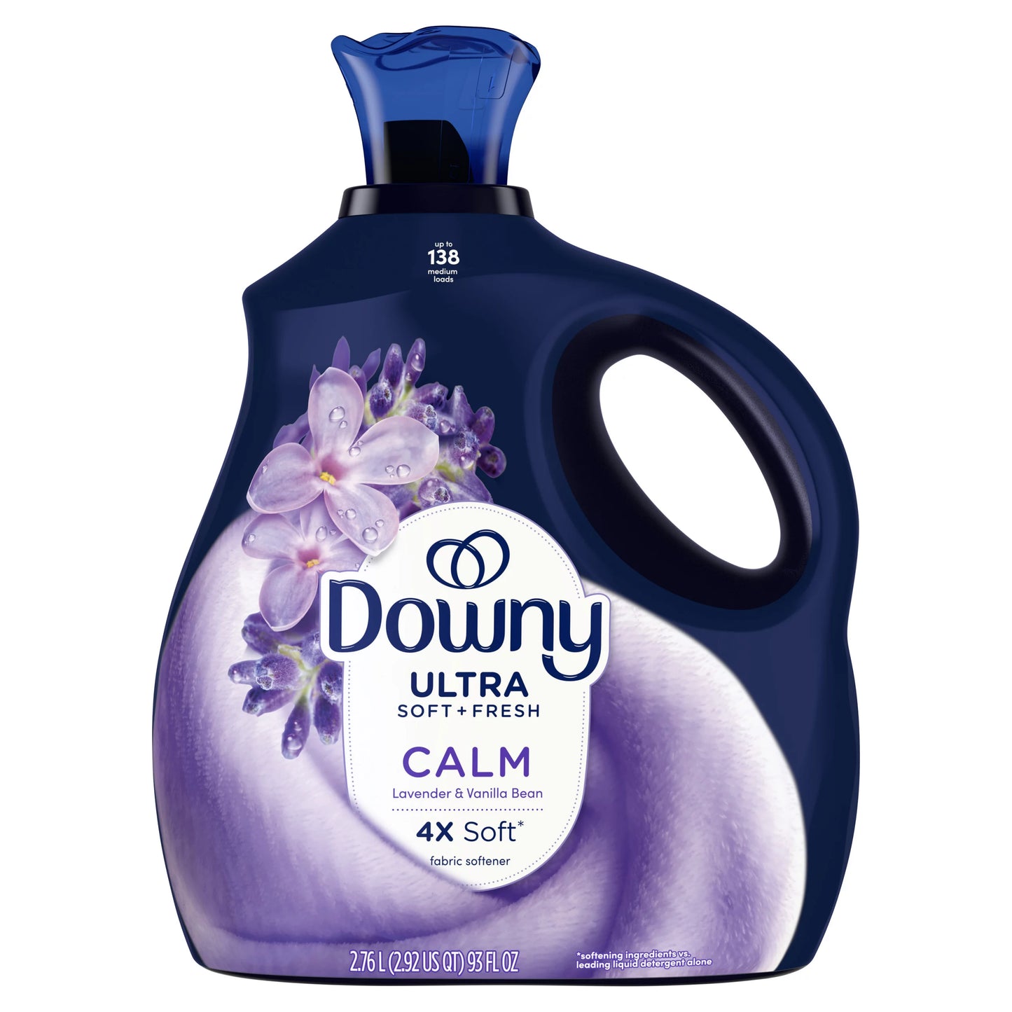 Downy Ultra Soft + Fresh Plus Fabric Softener Liquid, Calm, Lavender and Vanilla Bean, 138 Loads 93 fl. oz.