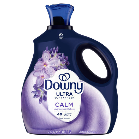 Downy Ultra Soft + Fresh Plus Fabric Softener Liquid, Calm, Lavender and Vanilla Bean, 138 Loads 93 fl. oz.