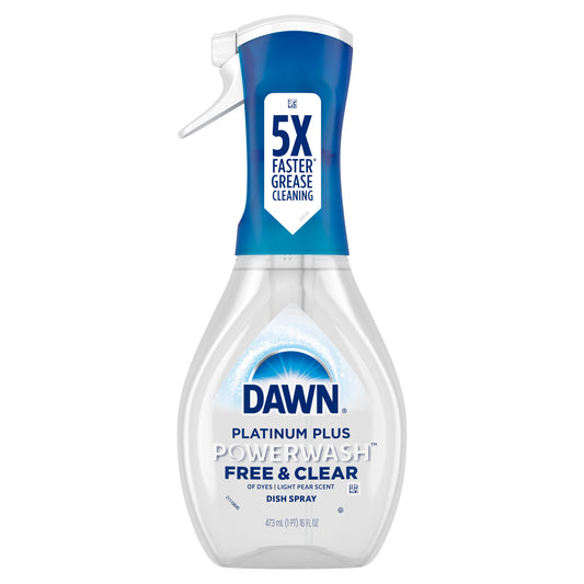 Dawn Powerwash Free & Clear Spray Dish Soap, Light Pear, Starter Kit 16 fl. oz.