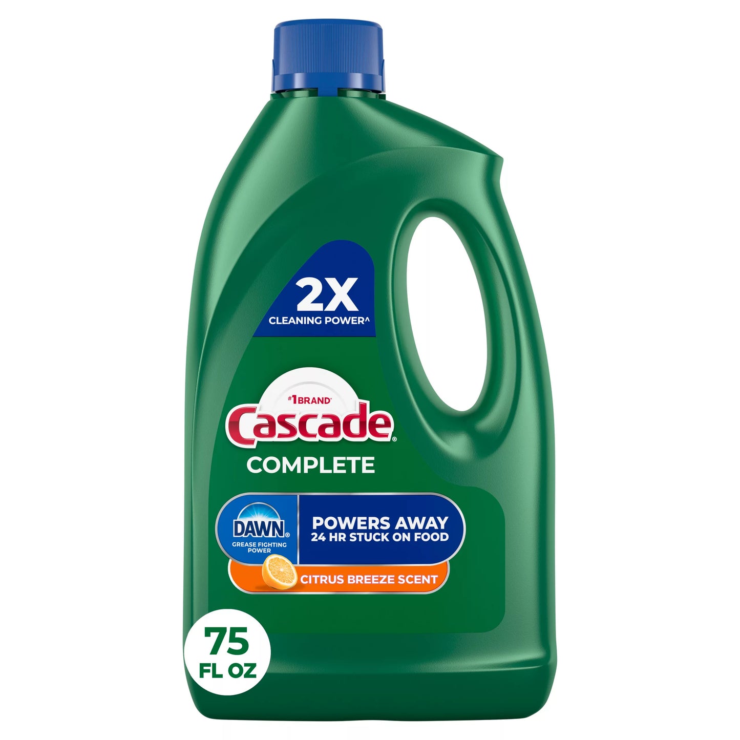 Cascade Complete Dish Detergent Liquid Gel, Citrus Breeze 75 ounce