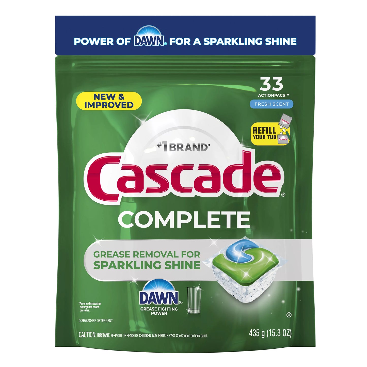 Cascade Complete Dishwasher Detergent Fresh 33 ct.