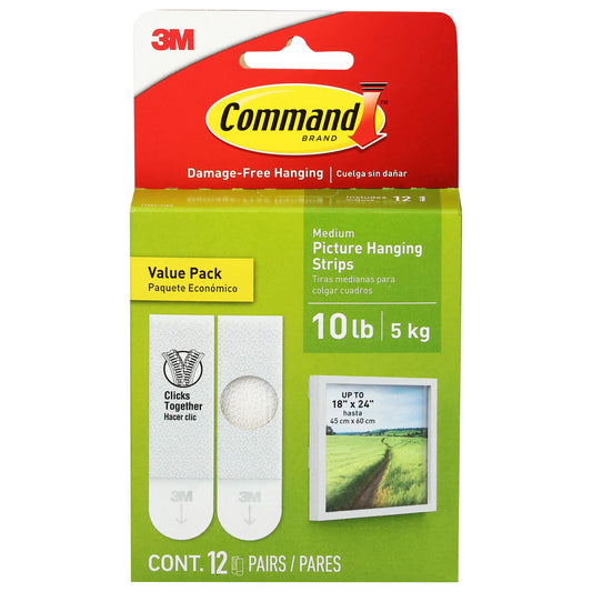 Command Picture Hanging Strips, Medium, Value Pack 12 each