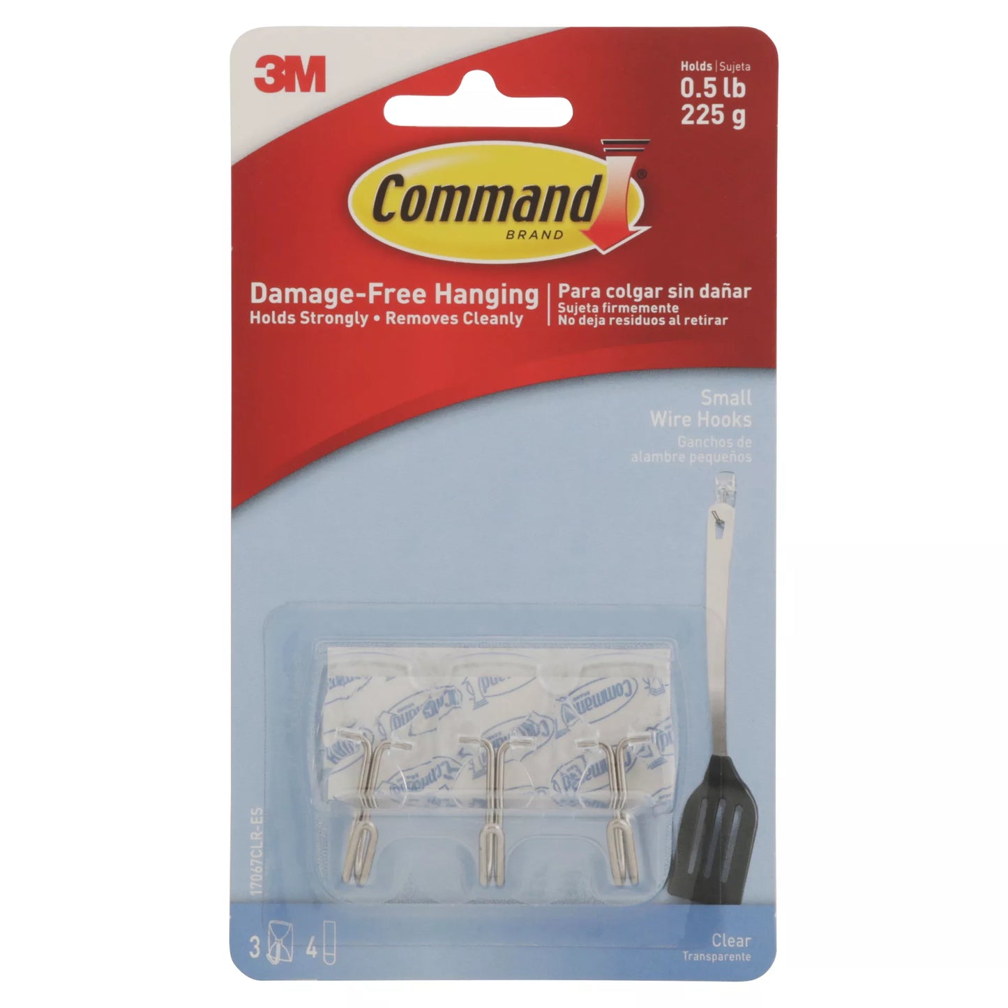 Command Wire Hooks, Small, Clear 3 each