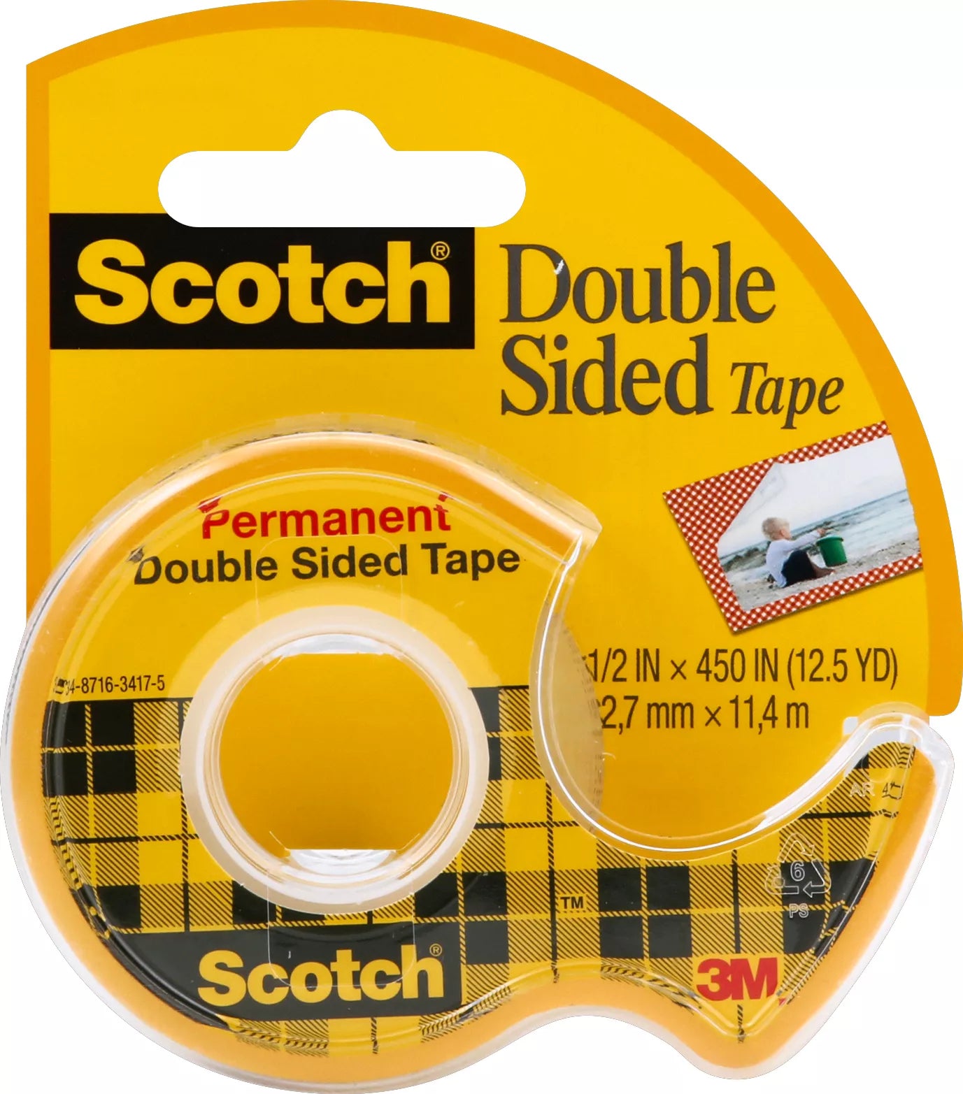 Scotch Tape, Double Sided, Permanent 12.5 yd.