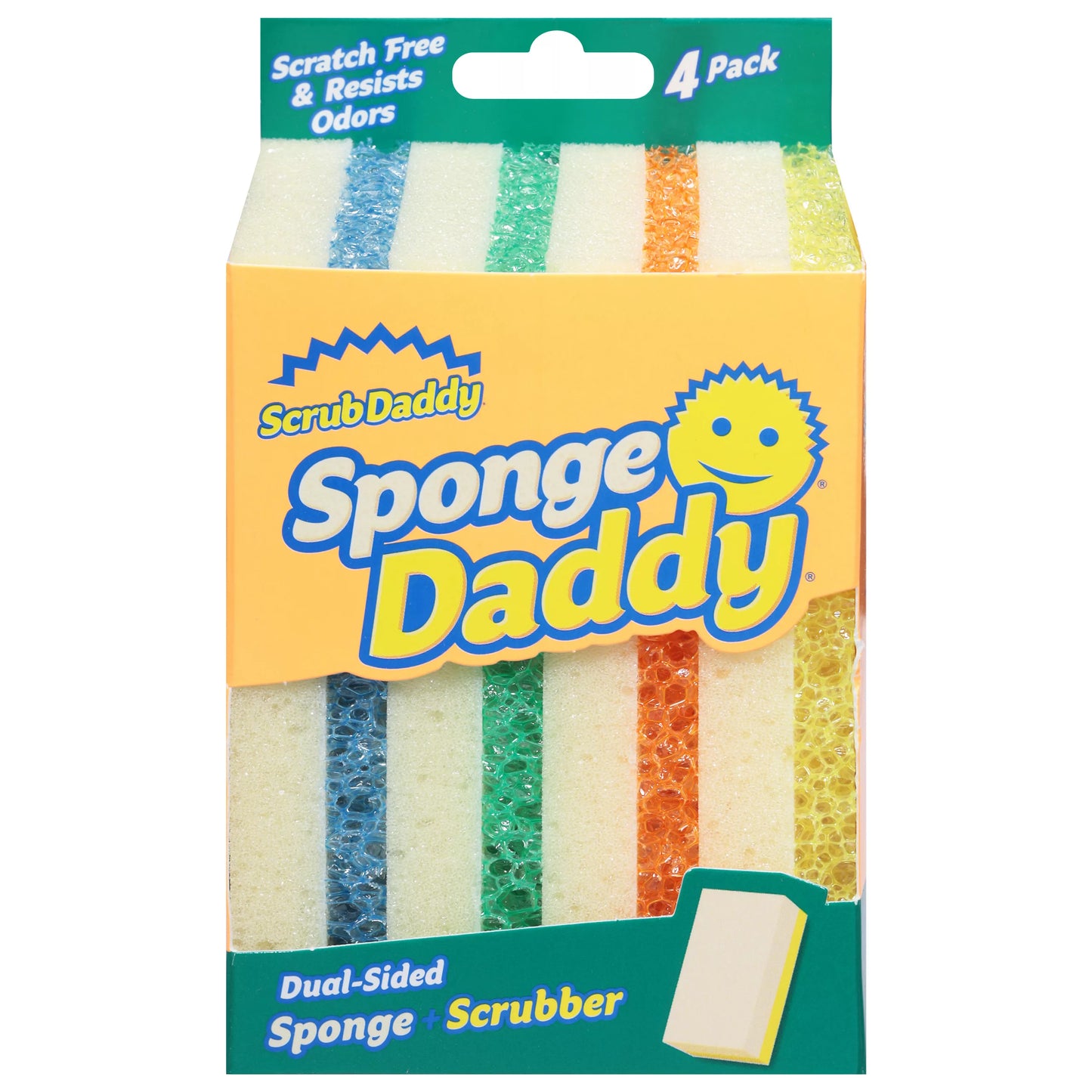 Scrub Daddy Sponge Daddy Dual-Sided Sponge + Scrubber 4 each