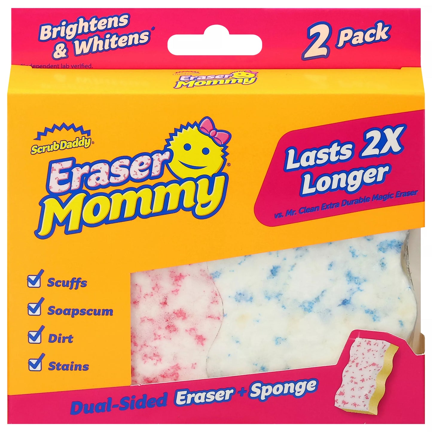 Scrub Daddy Eraser Mommy Dual-Sided Eraser + Sponge 2 each