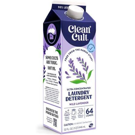 Clean Cult Liquid Laundry Detergent Soap Wild Lavender 32 fl. oz.