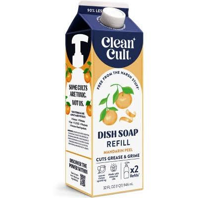 Clean Cult Liquid Dish Detergent Soap Refill Mandarin Peel 32 fl. oz.