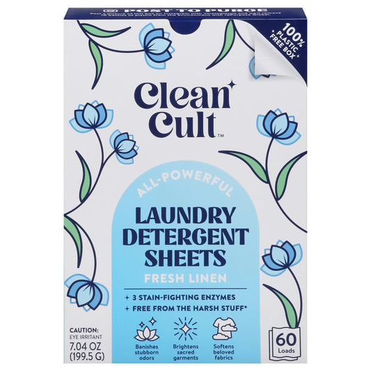 Cleancult Laundry Detergent Sheets, Fresh Linen 60 ct.