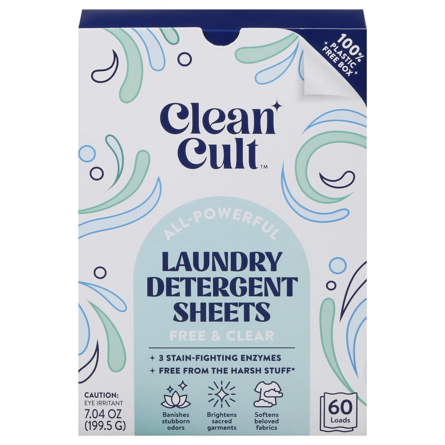Cleancult Laundry Detergent Sheets, All-Powerful, Free & Clear 60 ct.